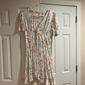 Maje White Dress with Colorful Accents